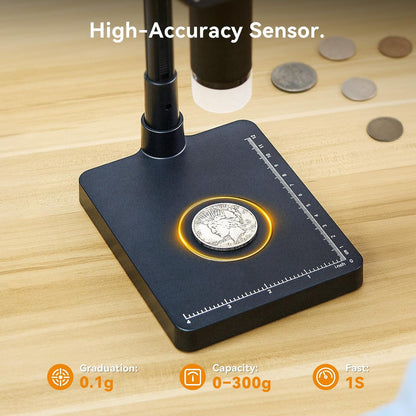 Elikliv Microscope, LCD Digital Coin Microscope 1000x, Coin Magnifier with 8 Adjustable LED Lights, PC View Compatible with Windows/MacBook, EDM4, 4.3-Inch