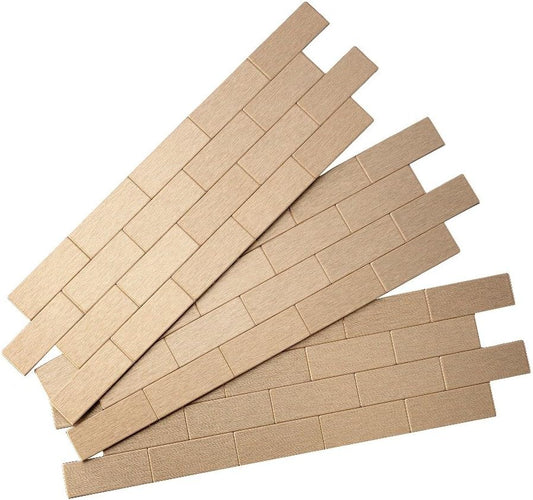 Aspect Peel and Stick Backsplash 12.5in x 4in Subway Stainless Matted Metal Tile for Kitchen and Bathrooms (3-Pack)