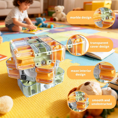 3D Maze Cube Ball Labyrinth Puzzle Brain Teaser for Adults & Kids, Educational Learning Toys Logical Thinking, Family Board Games Tabletop, Durable Puzzle Cube Easter Basket Stuffers Birthday Gift