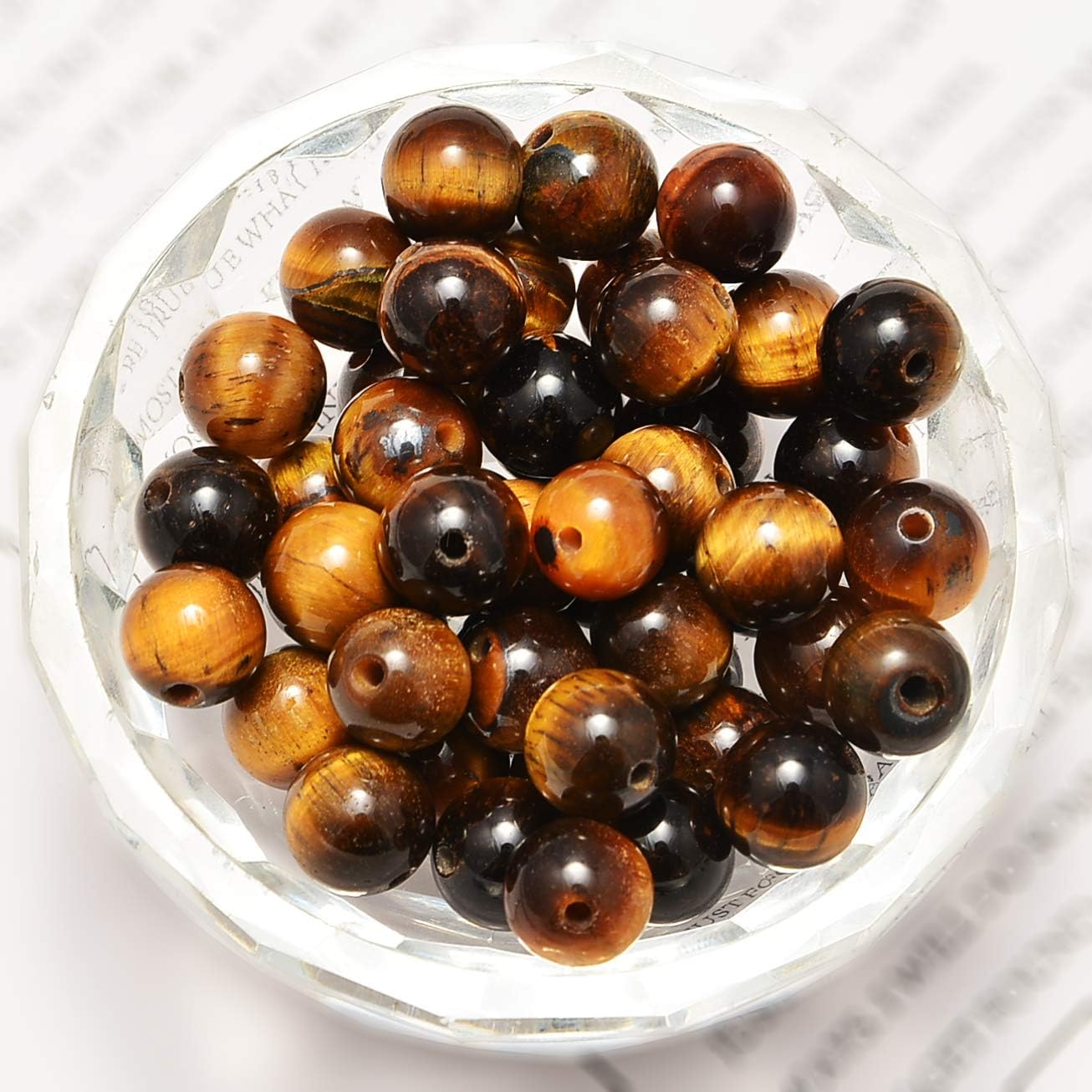 NCB 100pcs Original Natural Stone Beads Gemstone Round Loose Beads 6mm 8mm 10mm (Blue Aventurine, 6mm 100Beads) - Colors B