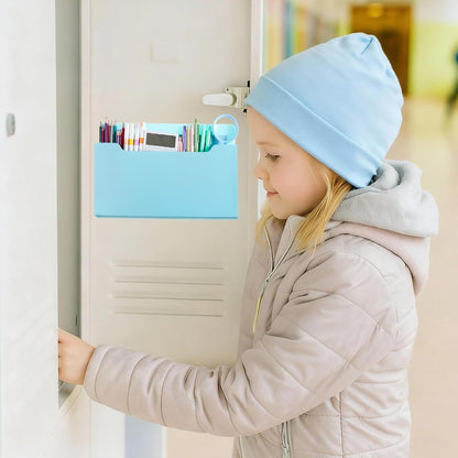Fuutreo 6 Pcs Magnetic Wall File Organizer Magnetic Wall File Holder Refrigerator Magazine Holder for Mail Letters Paper(Aqua Green,Vertical-large)