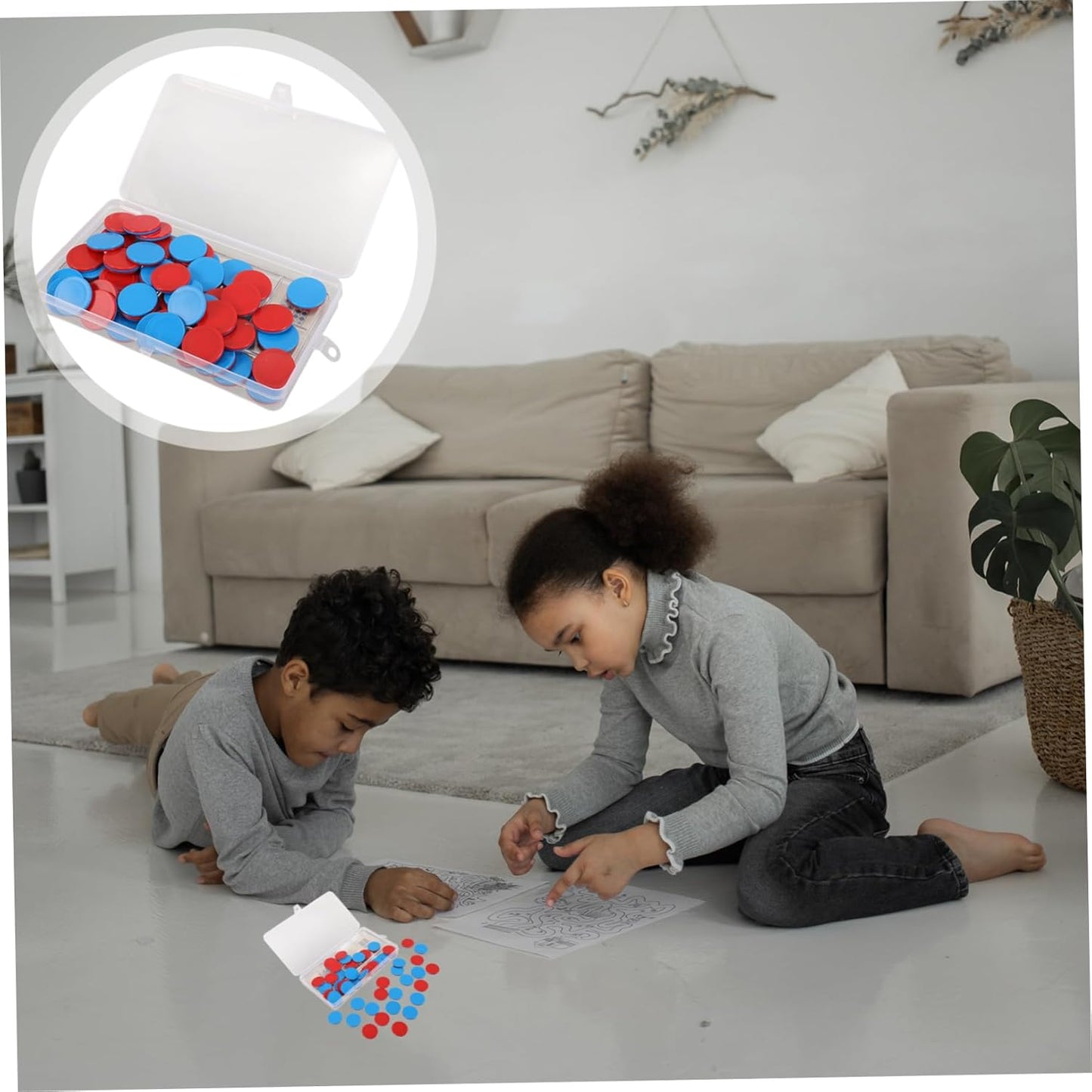 HOMSFOU 50pcs Dual Color Counting Chips for Math Manipulatives for Addition Subtraction Practice Versatile Classroom Tokens for Fun Learning Activities Kindergarten
