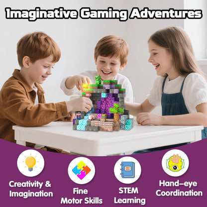 Magnetic Blocks Toys for Kids, 100 PCS Building Blocks Cubes, Stacking Magnetic Tiles Toys for Kids Toddlers Boys Girls Ages 3 4 5 6 7 8-12 Birthday Gifts Party Supplies (Underworld)