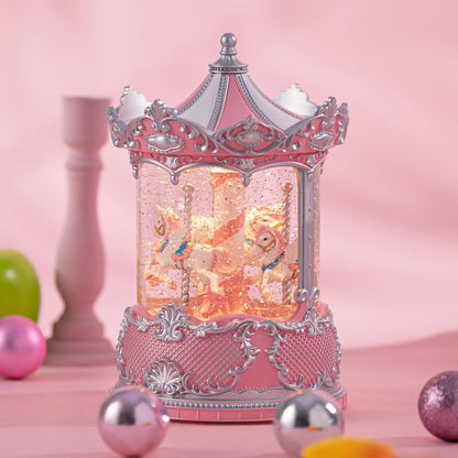 Snow Globe Lantern with Violin Girl – Shatterproof, Glitter Snowglobe 10 Songs Music Box, Led Light, USB or Battery Powered, for Girls Spring Day Gifts Birthday Home Decor Fall Decoration, Silver