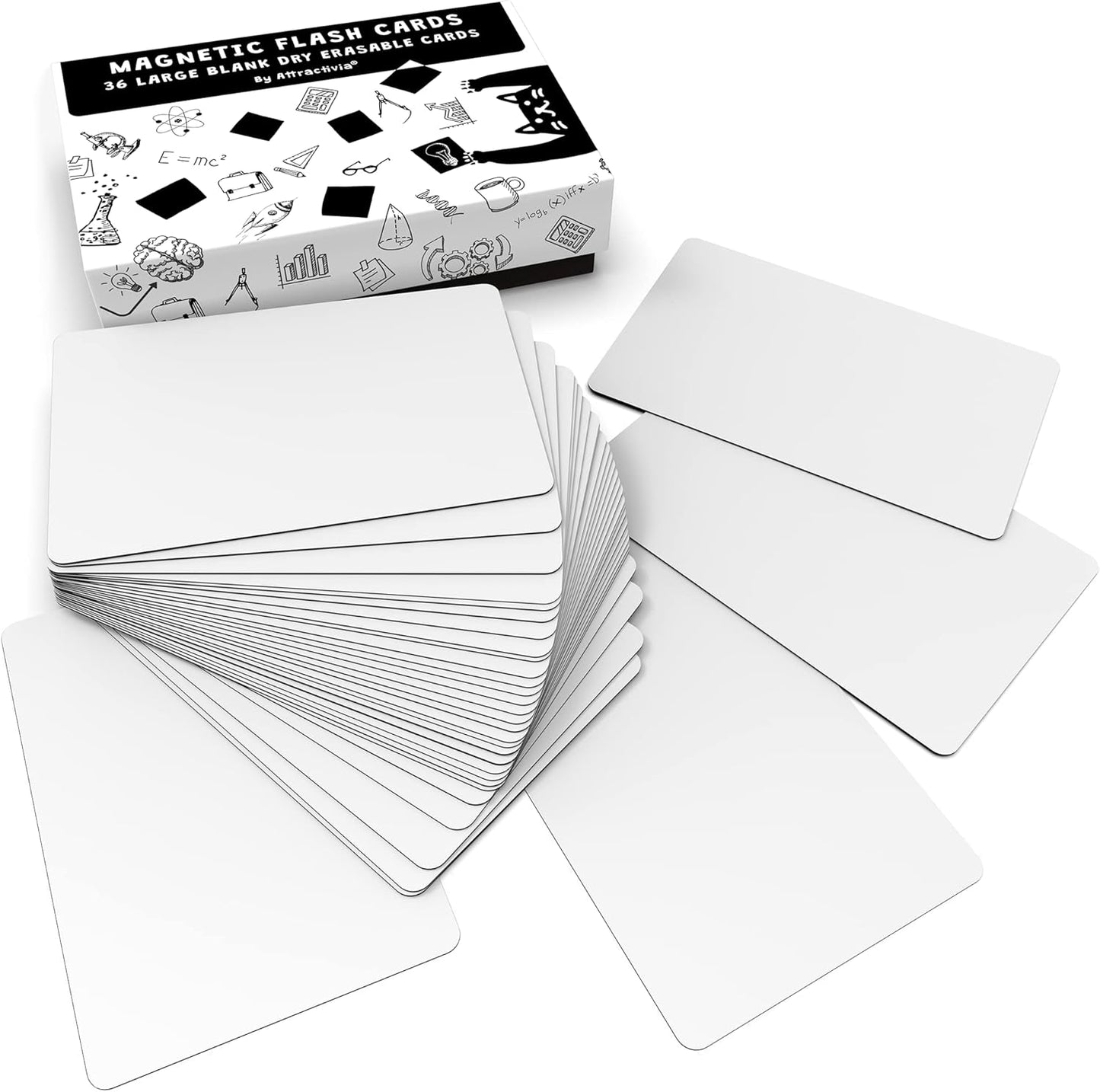 Attractivia Dry Erase Magnetic Labels 7.3 x 5.6 in, Dry Erase Magnets, 20-Pack, White Erasable Write-On All-Purpose Labels, for Office, Education, Home, Whiteboard