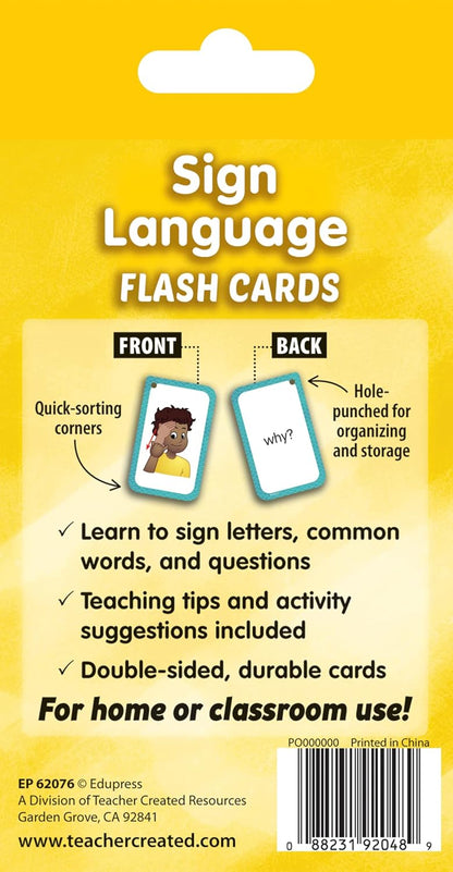 Sign Language Flash Cards (EP62076)