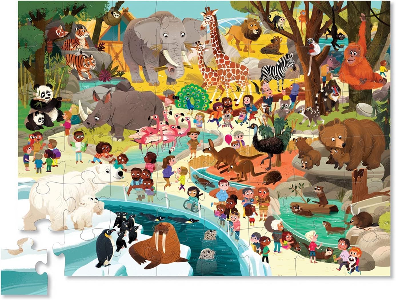 Crocodile Creek Above + Below 48-Piece Jigsaw Floor Puzzle - Fun Floor Puzzles for Kids Ages 4-8, Jumbo Unicorn