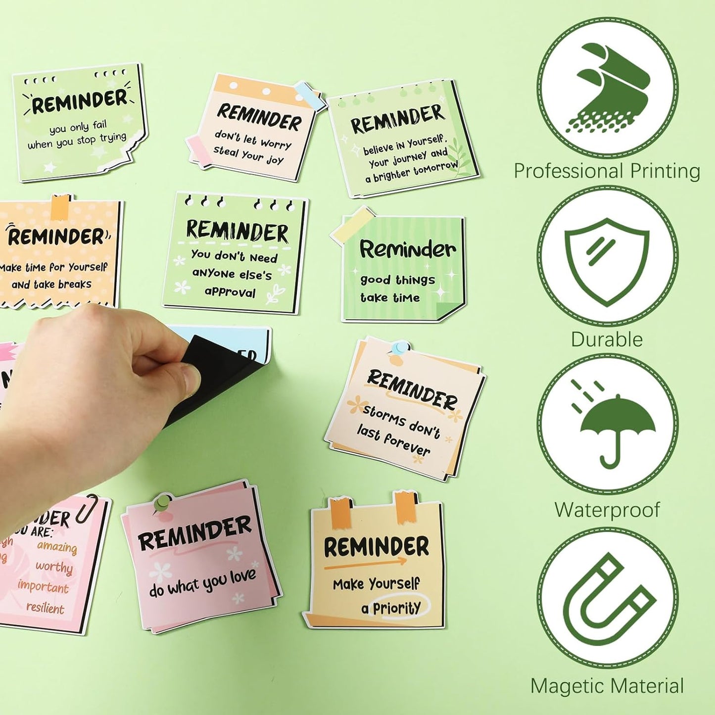 Copkim 32 Pcs Boho Mental Health Fridge Magnets Positive Affirmation Refrigerator Magnets Inspirational Gifts for Employee Appreciation Day Christmas Office Staff Teacher
