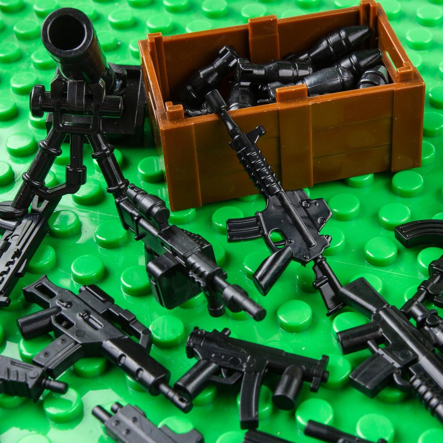 Weapons Pack Military Toy Set Building Blocks Model for Soldier Figures, Army Equipment Gear Kit Pieces and Parts Accessories Compatible with Major Brand