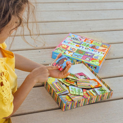 eeBoo: Memory and Matching Game - Life on Earth- 24 Pairs, Develops Recognition, Concentration, Memory & Vocabulary Skills, Age 3+