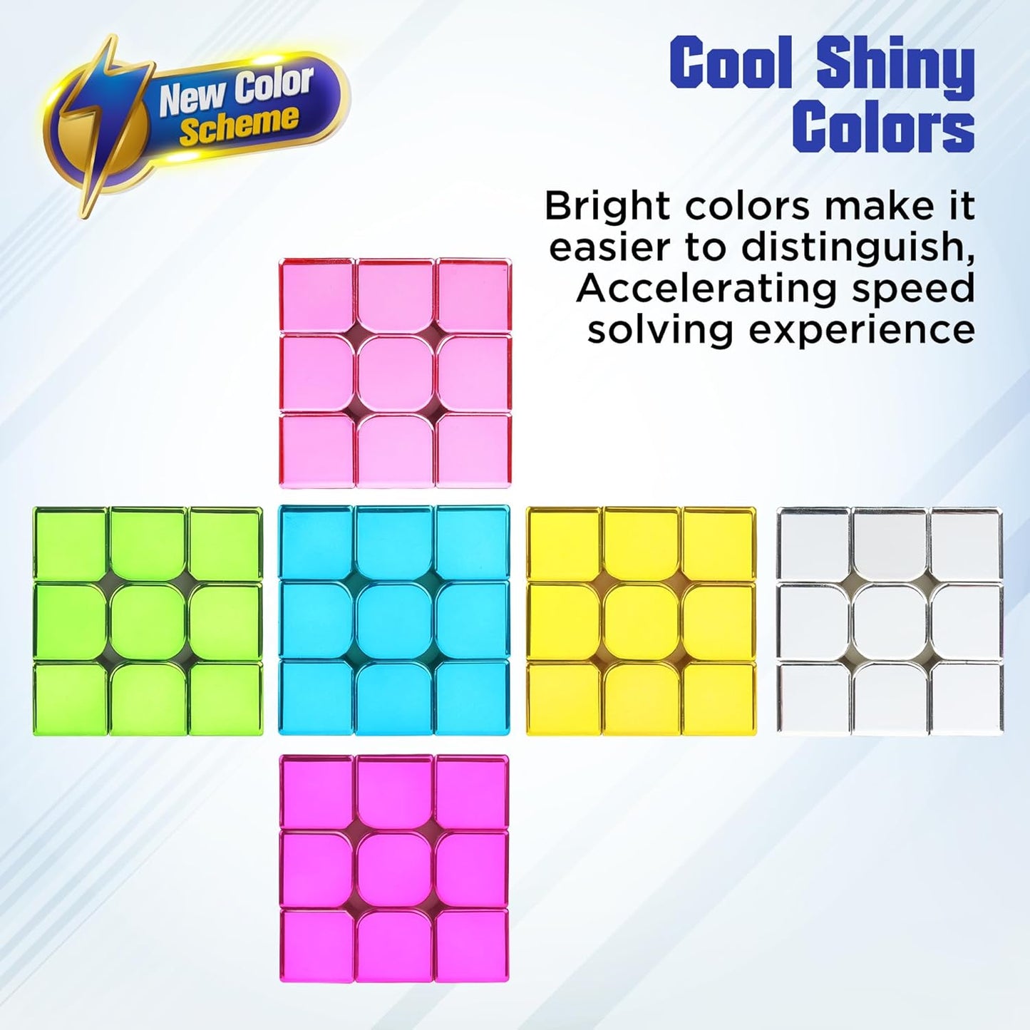 D-FantiX Cyclone Boys 3x3 Speed Cube Stickerless Magic Cube 3x3x3 Puzzles Toys (56mm)