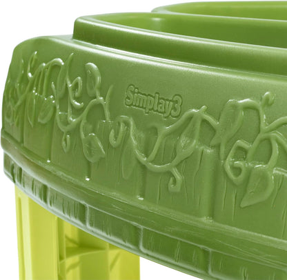 Simplay3 Seed to Sprout Raised Garden Planter, Kids Outdoor Kit with Garden Tools for Growing Flowers or Vegetables, Green, Made in USA