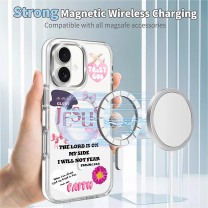 for iPhone 17 Pro Max Case [Compatible with Magsafe],Girls Women Clear Magnetic Case Silicone Shockproof Protective Cover with Pattern Colorful Motivational Letters