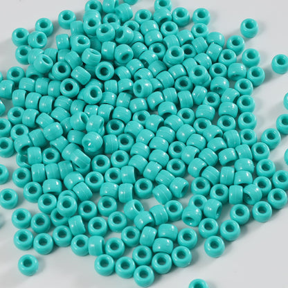 Gxueshan 1000 Pcs Acrylic Black Pony Beads 6x9mm Large Hole Pen Hair Kandi Beads Bulk for Friendship Bracelet Necklace Jewelry Making Earring Braiding Kit