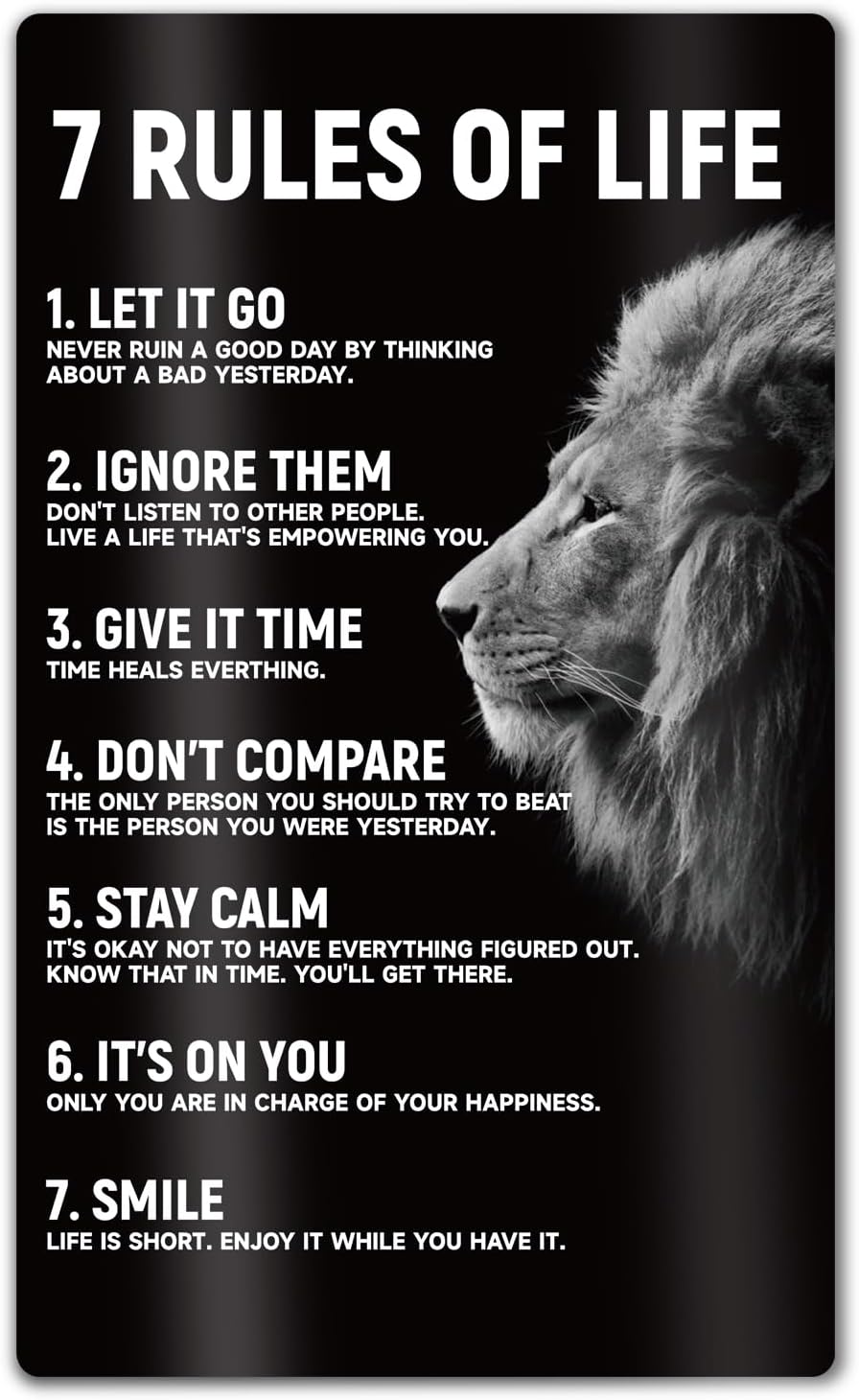 Inspirational Magnets,Motivational Magnets for Locker,8 Powerful Words for the Day Poster,Perfect for Refrigerator, Office, Locker - Ideal for Home, Students, Professionals (8 Words)