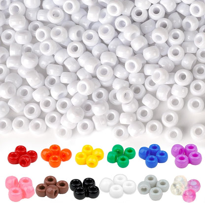 Dowsabel Brown Pony Beads Bulk 1000 Pcs 6x9mm, Large Hole Kandi Hair Beads for Braids Bracelets, DIY Friendship Bracelets Necklaces Jewelry Making Crafts and Gifts