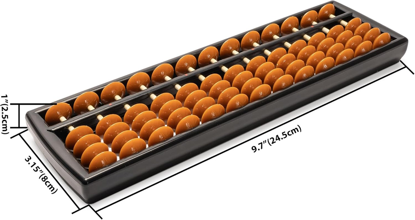Yellow Mountain Imports Digit Standard Abacus 10.5 Inches - Professional 17 Column Soroban Calculator (Functional and Educational Learning Tool)