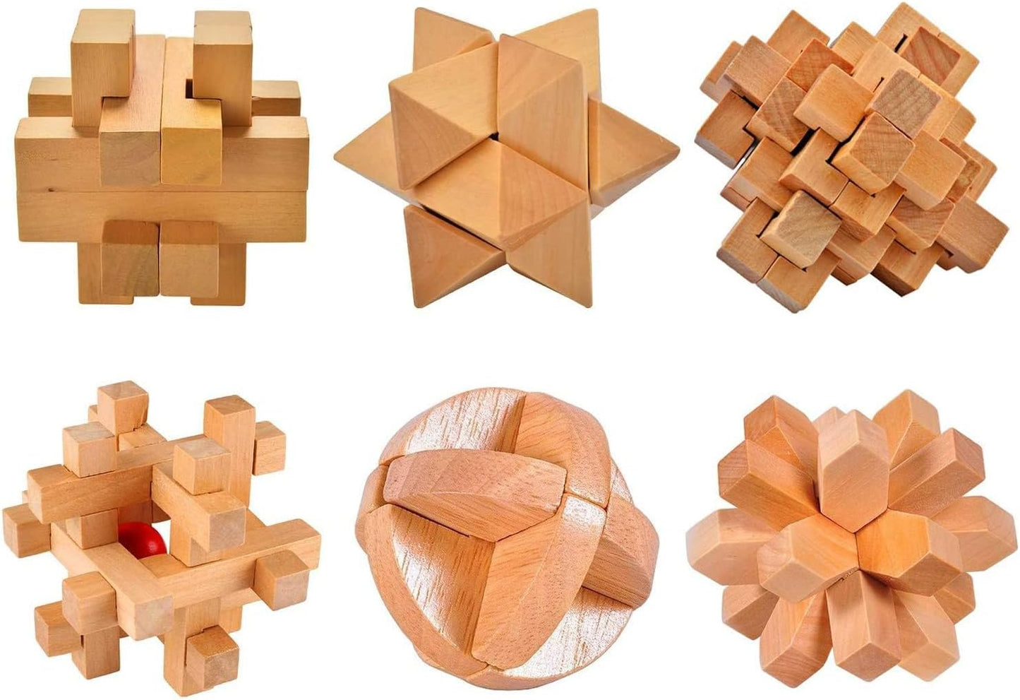 ULT-unite3D Wooden Cube Brain Teaser Puzzle