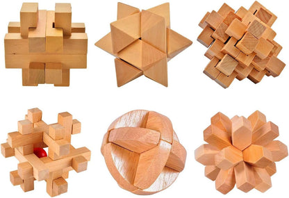ULT-unite3D Wooden Cube Brain Teaser Puzzle