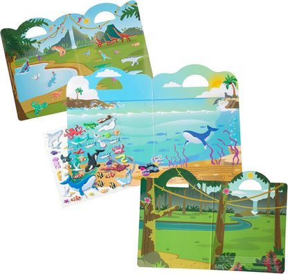 Melissa & Doug Puffy Sticker Activity Books Set of 3 – Dress-Up, Princess & Mermaid, with 208 Reusable Stickers and Fold-Out Scenes, Mess-Free Travel Toys for Kids Ages 4+ - FSC Certified