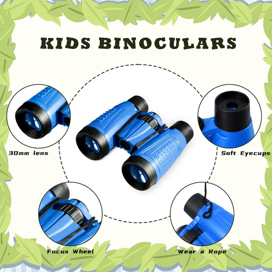 Libima 24 Pcs Binoculars Bulk Educational Compact Binoculars with Neck String Telescope for Learning Bird Watching Camping Hiking Travel Safaris Birthday Gifts(Green)