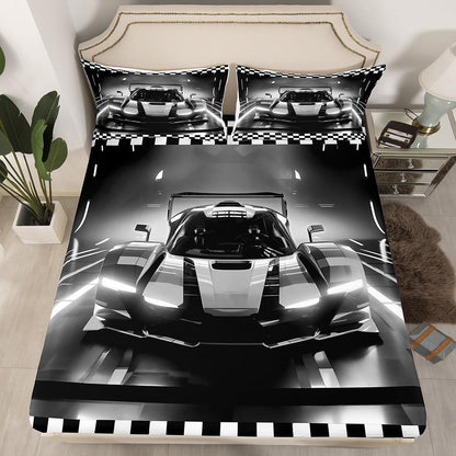 Feelyou Drum Kit Bed Sheets Musical Instruments Fitted Sheet for Kids Boys Teens Classical Rock Music Bedding Set Vinyl Record Sheets Set Bedroom Collection 2Pcs Twin Size,No Flat Sheet