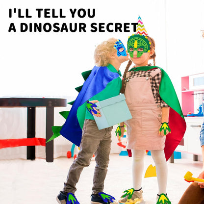 iROLEWIN Dinosaur-Costume for Kids Dragon-Capes Dino Masks Claws as Toddlers Dress-up Birthday Gifts Party Toys 3+ Boy Girls