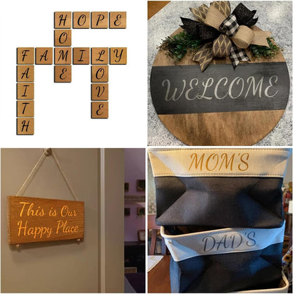 6 Inch Alphabet Letter Stencils for Painting - 70 Pack Letters and Numbers Stencil Templates with Signs for Painting on Wood, Reusable Number and Letter Stencils for Chalkboard Wood Signs & Wall Art