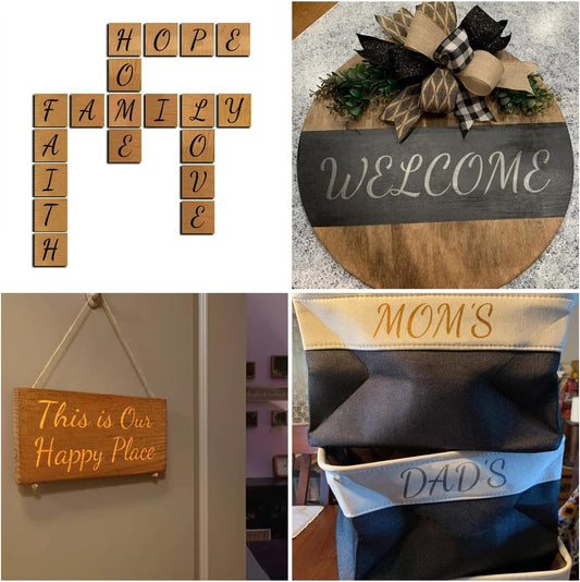 6 Inch Alphabet Letter Stencils for Painting - 70 Pack Letters and Numbers Stencil Templates with Signs for Painting on Wood, Reusable Number and Letter Stencils for Chalkboard Wood Signs & Wall Art
