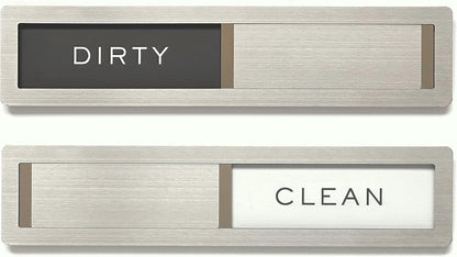 Kubik Letters Clean Dirty Magnet for Dishwasher, Premium Stainless Steel Grade 304, Kitchen Organizers and Storage Decor Accessories, Extra Adhesive Tapes Included.