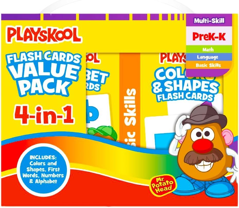 Playskool Flash Cards Value Pack - Alphabet/First Words/Shapes & Colors/Numbers PreK - K