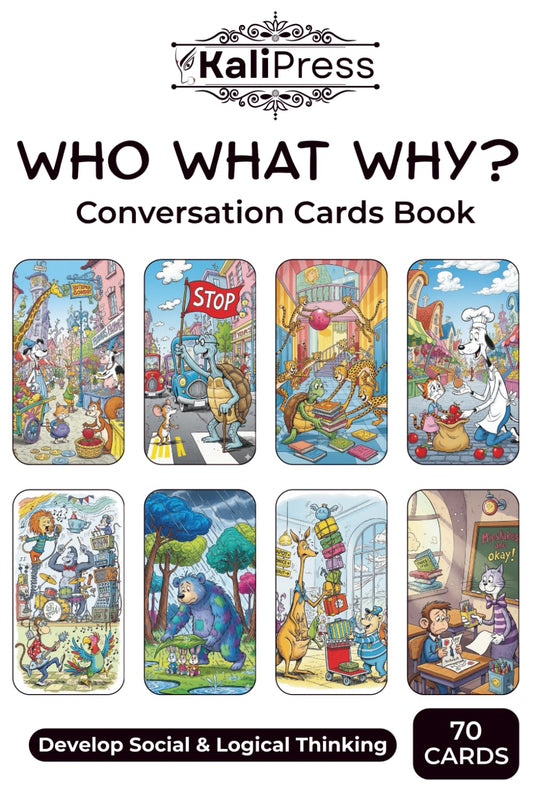 Who What Why Where When Conversation Flashcards Book To Develop Logical & Critical Thinking, Language Development, Communication, Social & Emotional intelligence, Empathy, Speech Therapy & Autism