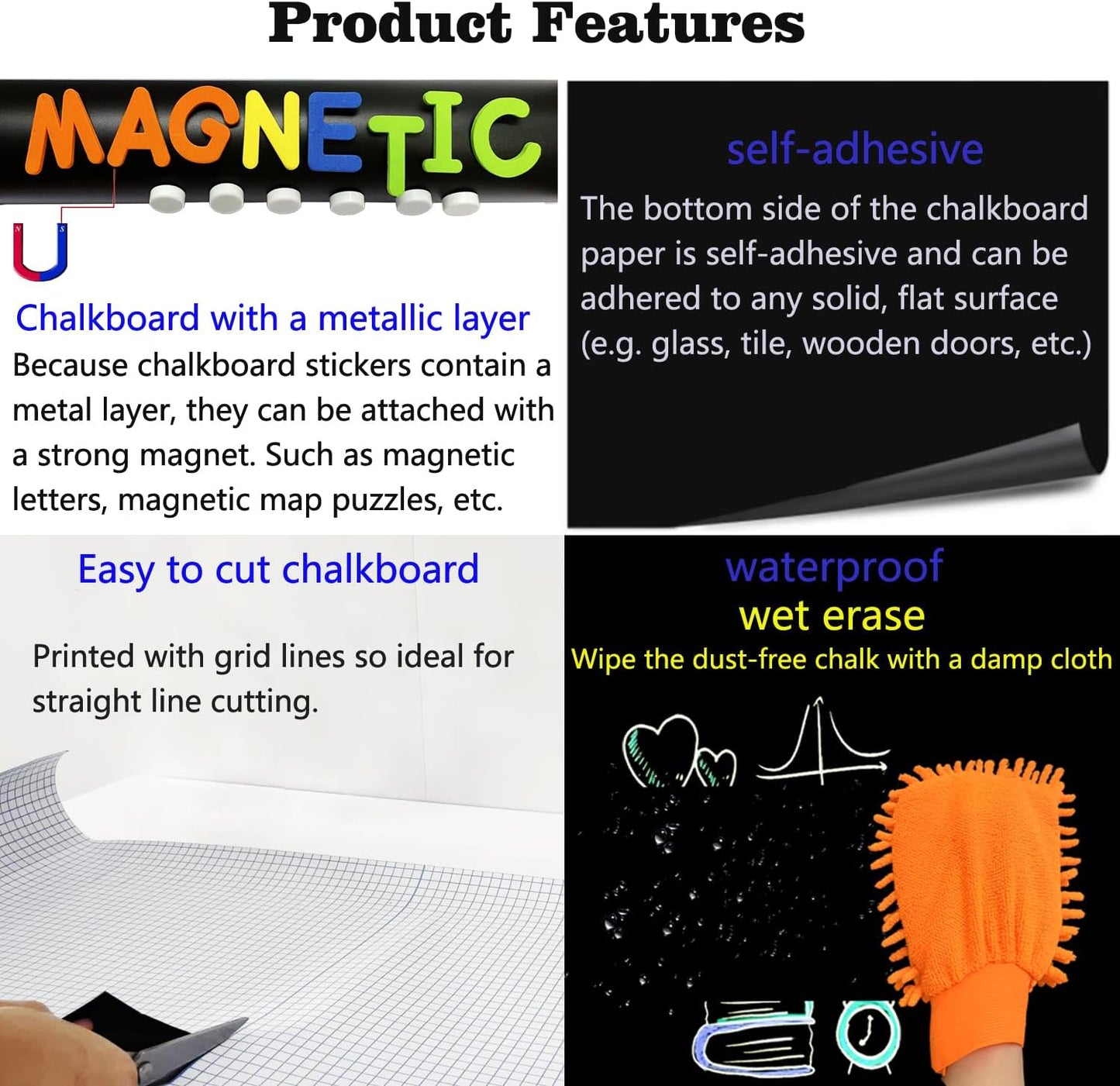 Magnetic Whiteboard Wall Arch Decal 39.3"x17.5" Adhesive Magnetic Dry Erase White Board Sticker with 36 Magnet Letter Removable Contact Paper Peel and Stick Whiteboard Wallpaper Roll