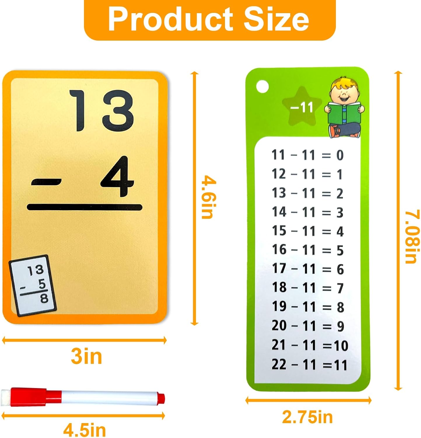 1-12 Math Flash Cards with 6 Dry Erase Pens, 15Pcs Big Multiplication Flash Cards + 36 Pcs Random Double-Sided Multiplication Practice Cards, Educational Math Flashcards for Kids Ages 6+