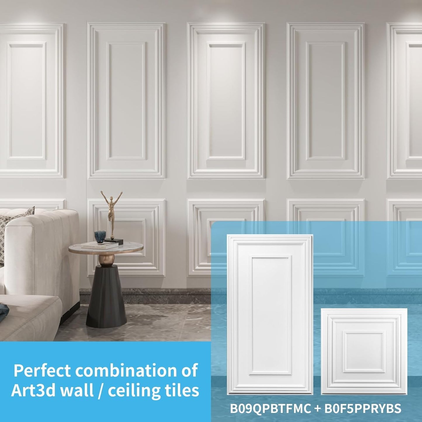 Art3d PVC Ceiling Tiles, 2'x2' Plastic Sheet in Black (12-Pack)
