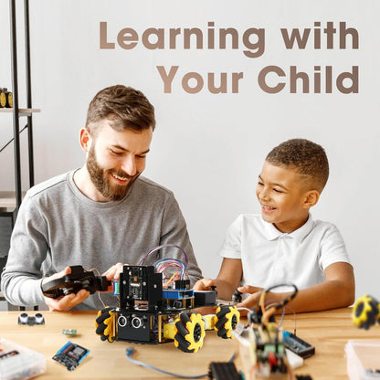 ACEBOTT Robot Kit, Robotics for Kids Ages 8-12 12-16, STEM Toys for Boys with Remote & App Control, Arduino & Scratch Compatible, Science Kits for Kids Age 8-12 12-16, for Boys & Girls(Yellow)