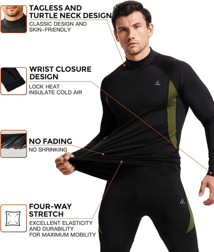 CL convallaria Thermal Underwear Long Johns Set Mens Winter Gift Hunting Gear Sport Base Layer Bottom Top - Colors B
