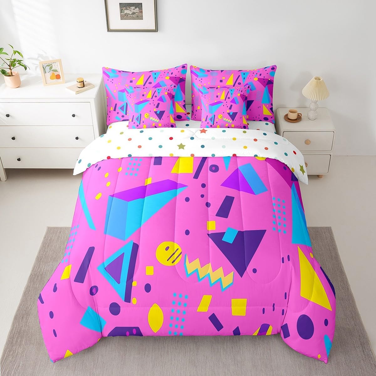 Erosebridal Chemical Equation Bed in a Bag Queen Comforter Set 7 Piece,Chemistry Bedding Sets Science Students Learning Gift Sheet Set with Comforter,Molecular Formula Education Bed Set - Colors A