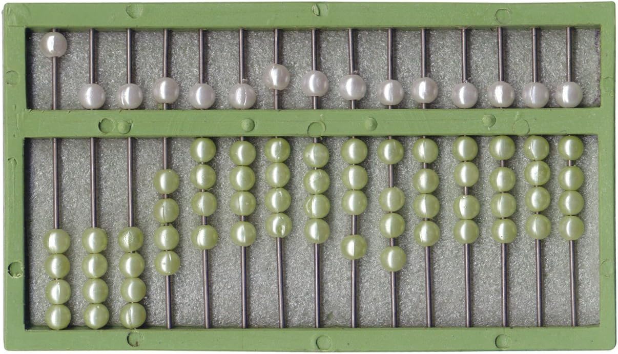 Reizen Abacus for The Blind - Green Frame - Green and White Beads