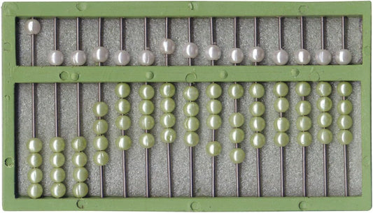 Reizen Abacus for The Blind - Green Frame - Green and White Beads