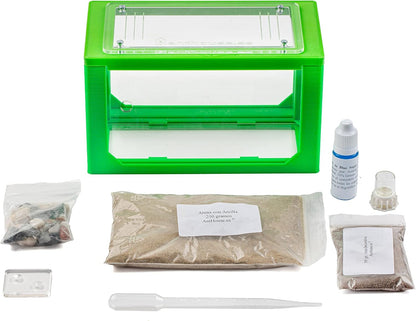 Anthouse.ES - 3D Aquarium-Style Natural Ant Farm - Sand Ant Farm - Complete Kit with Sand and Accessories - Starter Model 20x10x10 cm - Grey Color