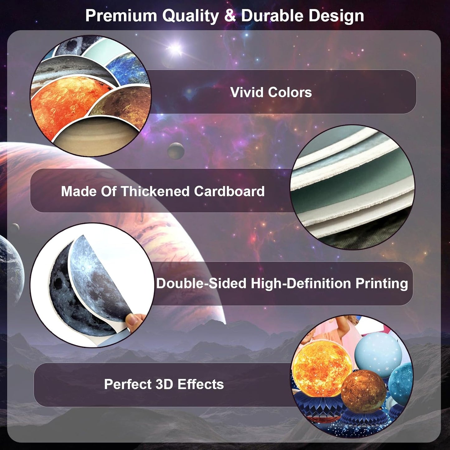 Space Theme Party Decorations Solar System Planets Honeycomb Centerpieces for Tables - 10 Piece Galaxy Planets Space Models for Outer Space Party Decoration Supplies, Astronomy Education