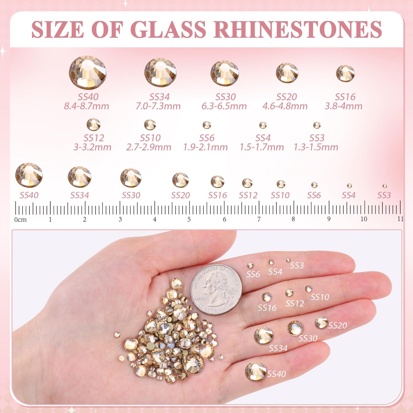 5000PCS SS6/2mm Glass Crystal Rhinestones (Clear), Bedazzling Flatback Rhinestones for Crafting DIY Crafts Nail Art Makeup Decoration, Gems Diamond Charms for Tumbler Shoes Clothing Mug