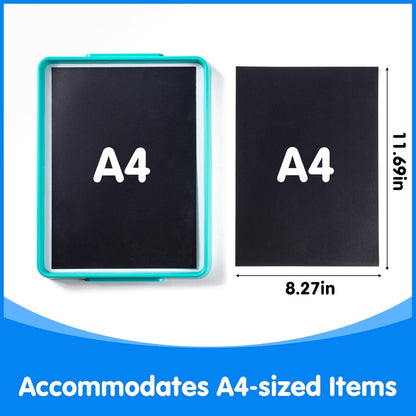 Magnetic Tray – Magnetic Whiteboard for Kids with Dry Erase Surface, Stackable Magnetic Dry Erase Activity Tray（Cyan）