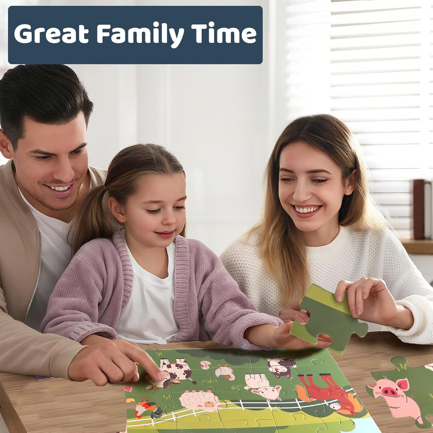 Jumbo Floor Puzzle for Kids, Large Jigsaw Puzzles 48 Piece with Box for Kids Ages 3-5,Preschool Learning & Education Toys, Gifts for 4-8 Year Old Boys and Girls(Jungle Animals)