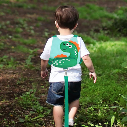 3 in 1 Toddler Harness Leash + Baby Anti Lost Wrist Link, Accmor Cute Dinosaur Child Safety Harness Tether, Kids Walking Wristband Assistant Strap Belt for Parent Boys Outdoor Activity (Black)