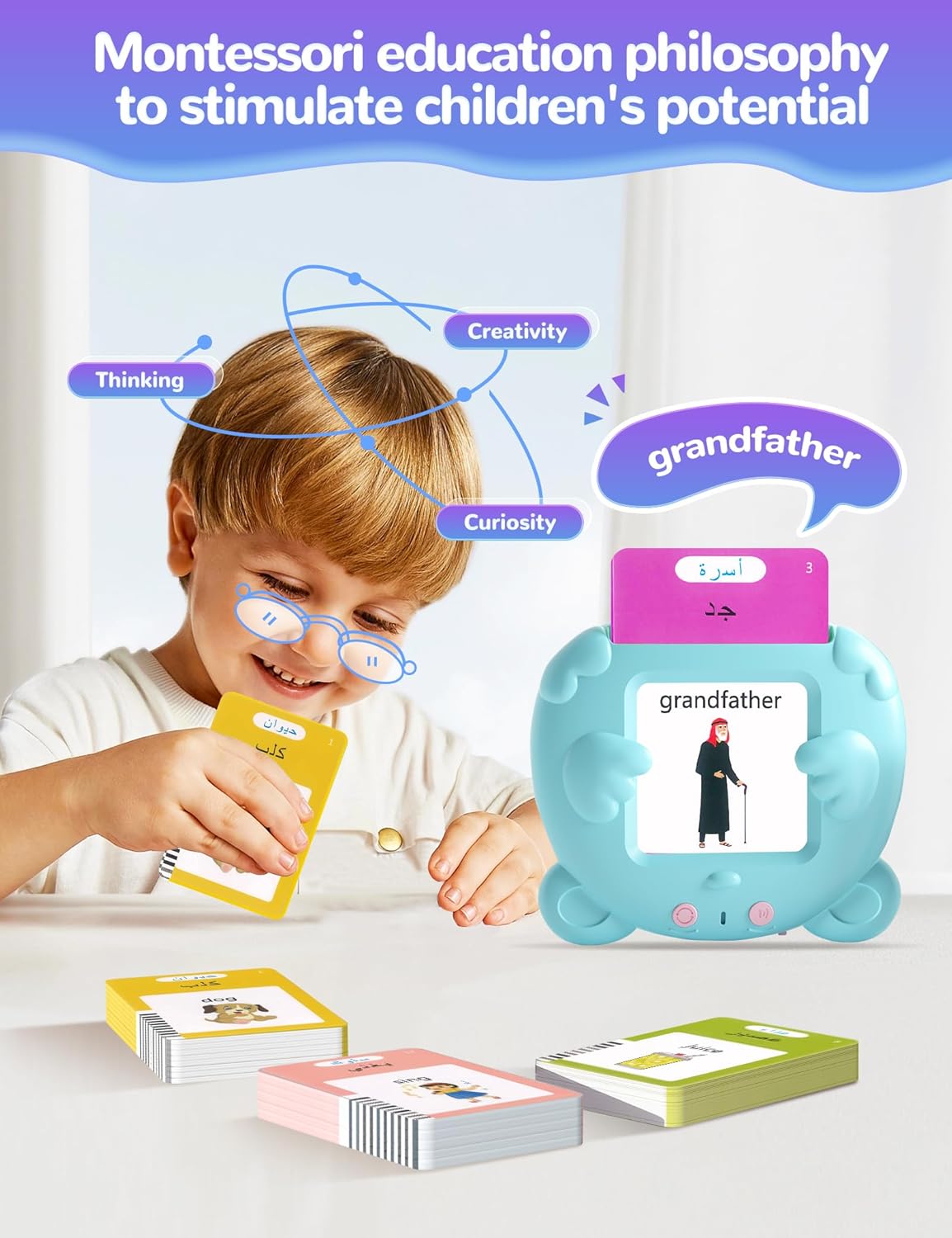Spanish & English Talking Flash Cards for Toddlers, 510 Sight Words Bilingual Learning Toys for Children, Autism Pocket Speech Therapy Toys, Español Vocabulary Educational Flashcards