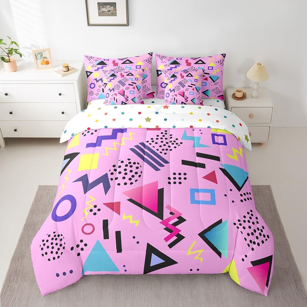 Erosebridal Chemical Equation Bed in a Bag Queen Comforter Set 7 Piece,Chemistry Bedding Sets Science Students Learning Gift Sheet Set with Comforter,Molecular Formula Education Bed Set - Colors A
