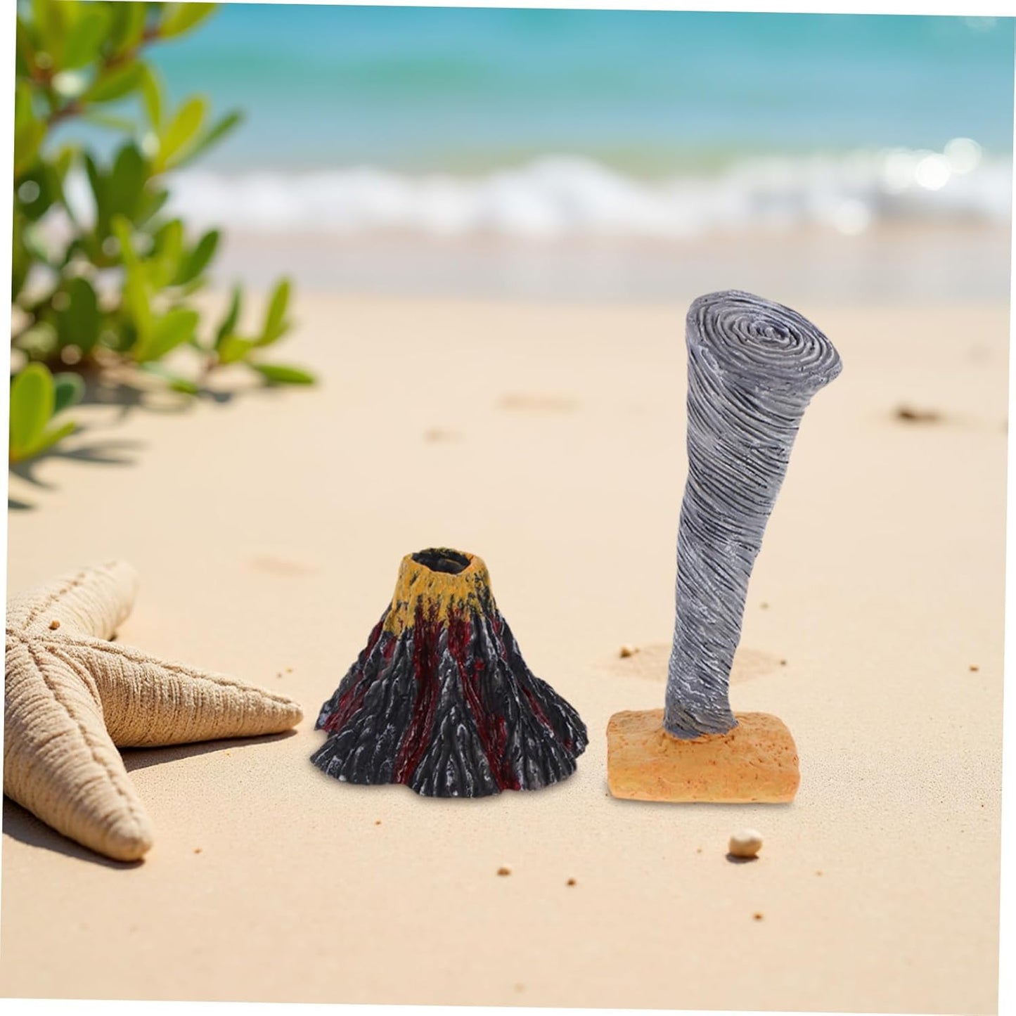 KOMBIUDA 2Pcs Volcano Tornado Science Sand Table Decoration Realistic Natural Disaster Models Stem Educational for Classroom Home Exploration