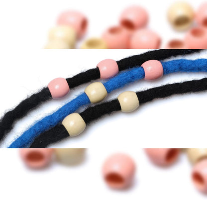 120 11x12mm White Wooden Beads with 5mm Large Hole Barrel Wood Spacer Loose Beads for Handmade Crafts Making